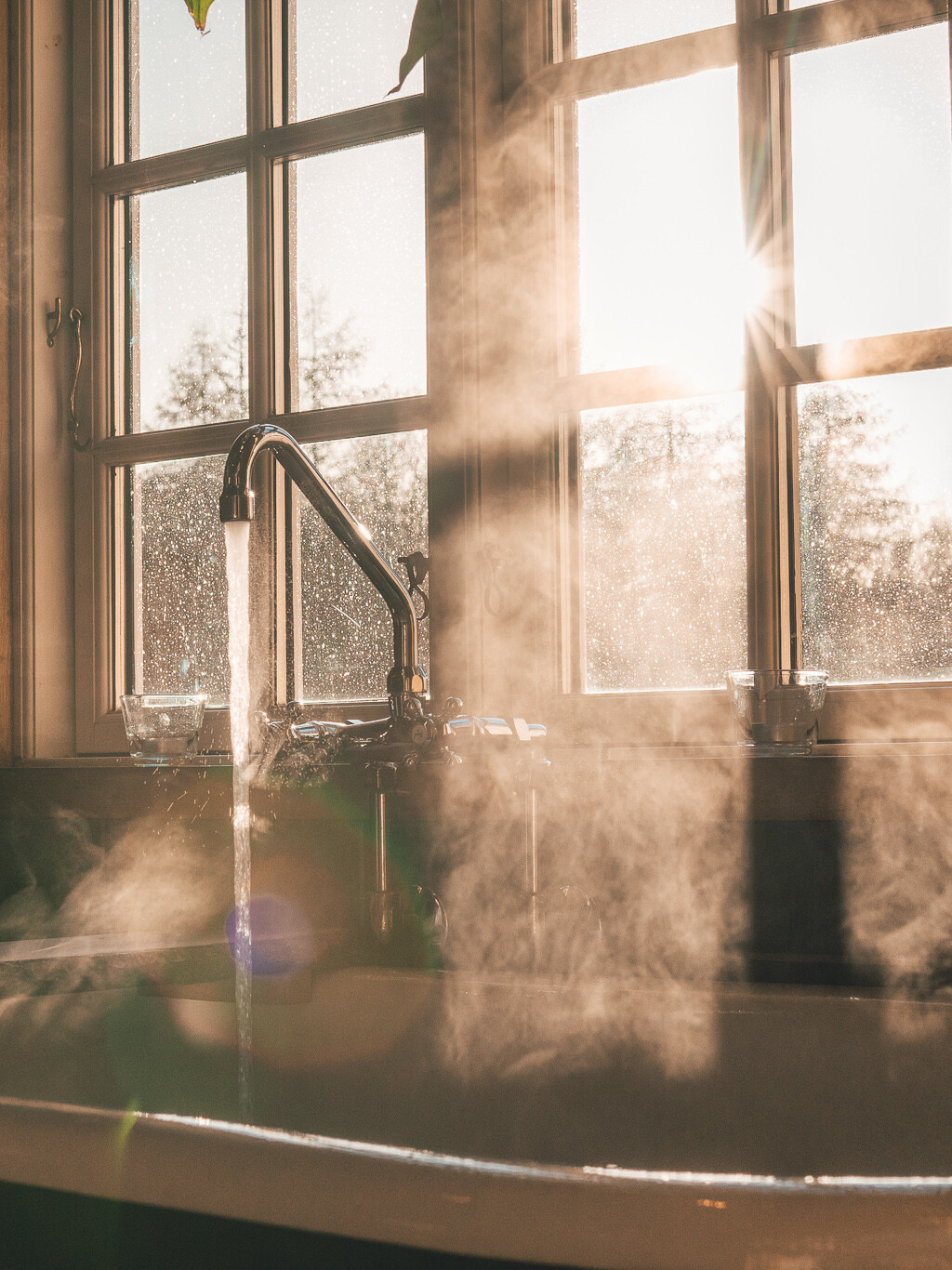 badekar i glamping jurt